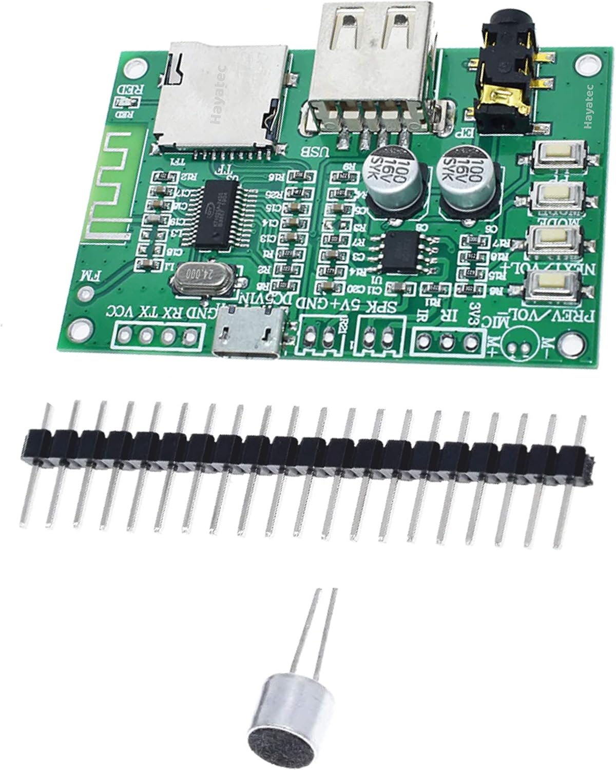 Bluetooth 5.0 Dual Mode Audio Sound Music DIY Player Module With AUX 3.5mm input Micro SD TF Card Wireless BT201 Circuit Support (1 Set)