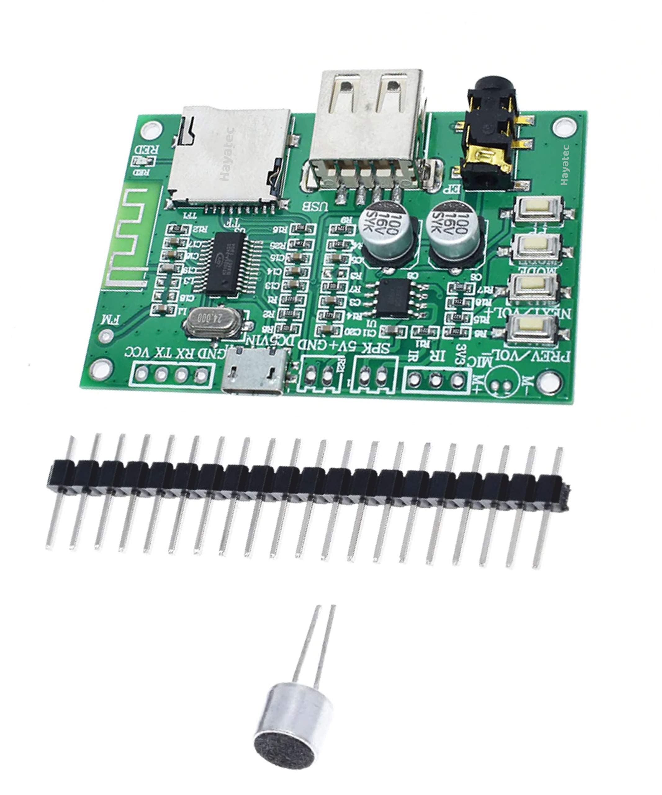 Bluetooth 5.0 Dual Mode Audio Sound Music DIY Player Module With AUX 3.5mm input Micro SD TF Card Wireless BT201 Circuit Support (1 Set)