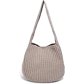 ENBEI Women's Crochet Tote Bag Knit Shoulder bag,Aesthetic Bag,Cute Eco-Friendly Tote for Travel,Daily Use,Gift Box Packaging