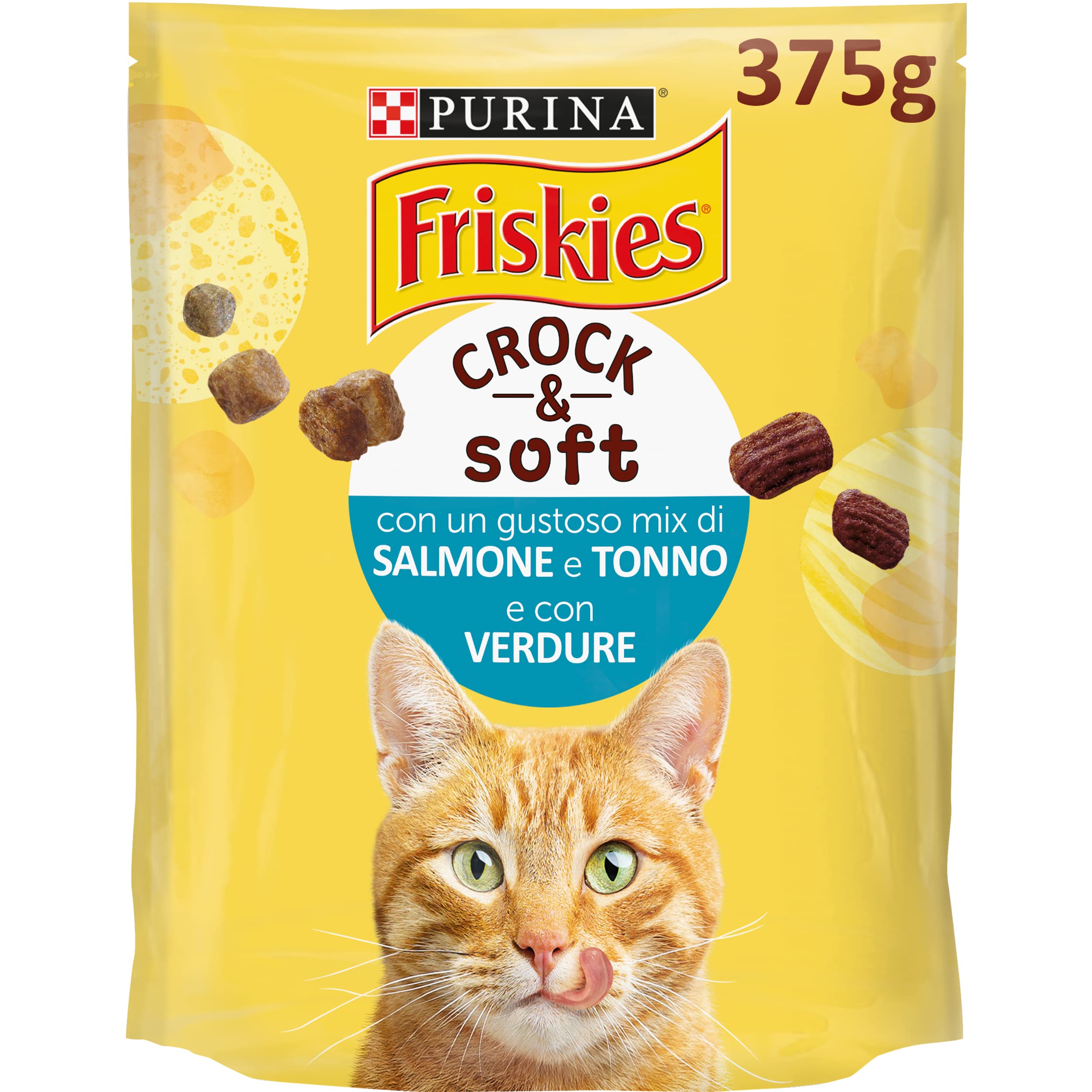 Friskies – Crock & Soft I Think For Cats With Salmon, Tuna and Vegetables, 375 g Pack of 12