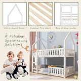 Merax Twin Bunk Bed, Castle-Shaped 3FT Solid Wood Frame for Kids view 6
