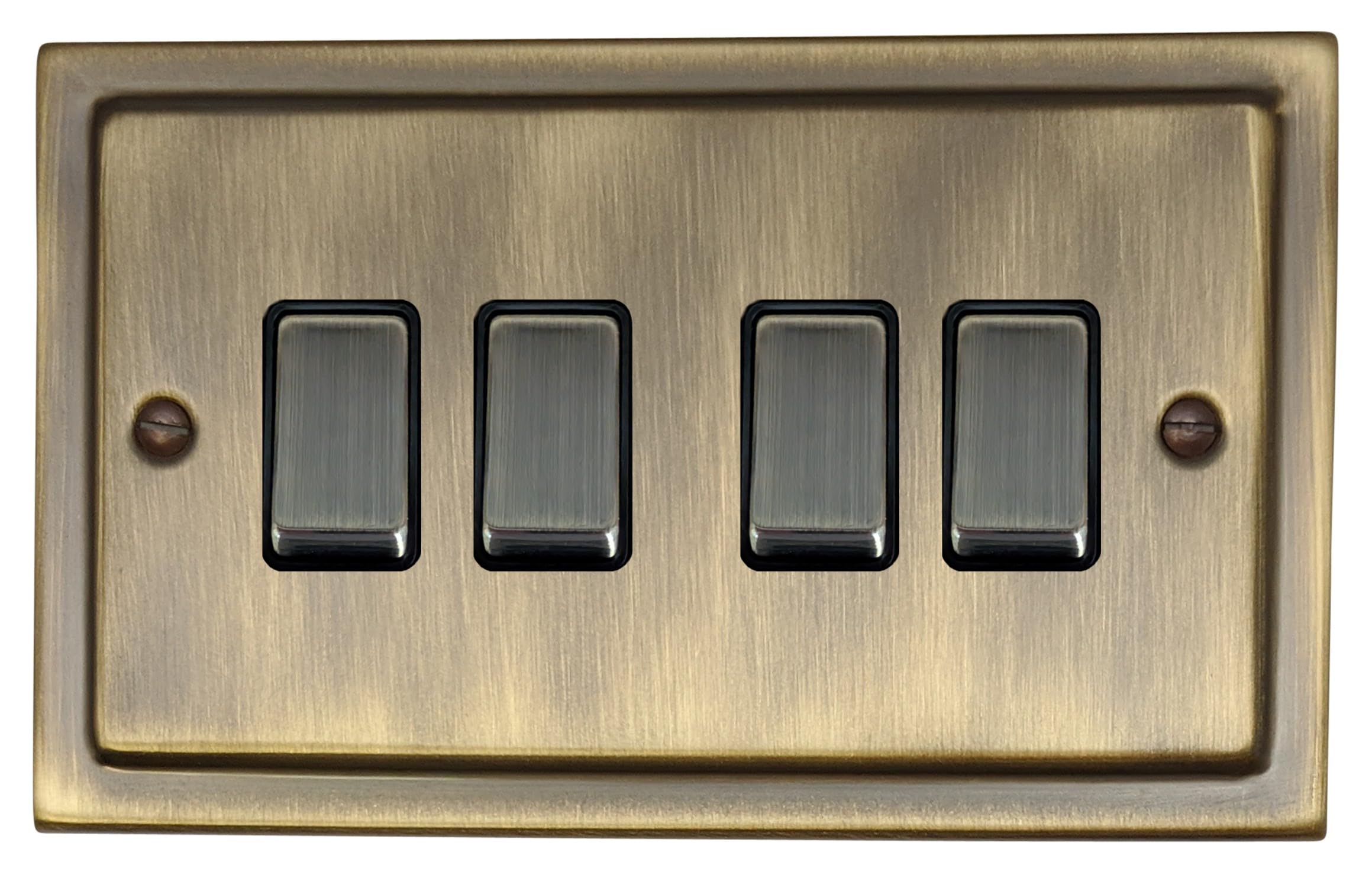 G&H Brassware TAB304 Victorian Antique Brass Light Switch 2-Way 10A Four Gang
