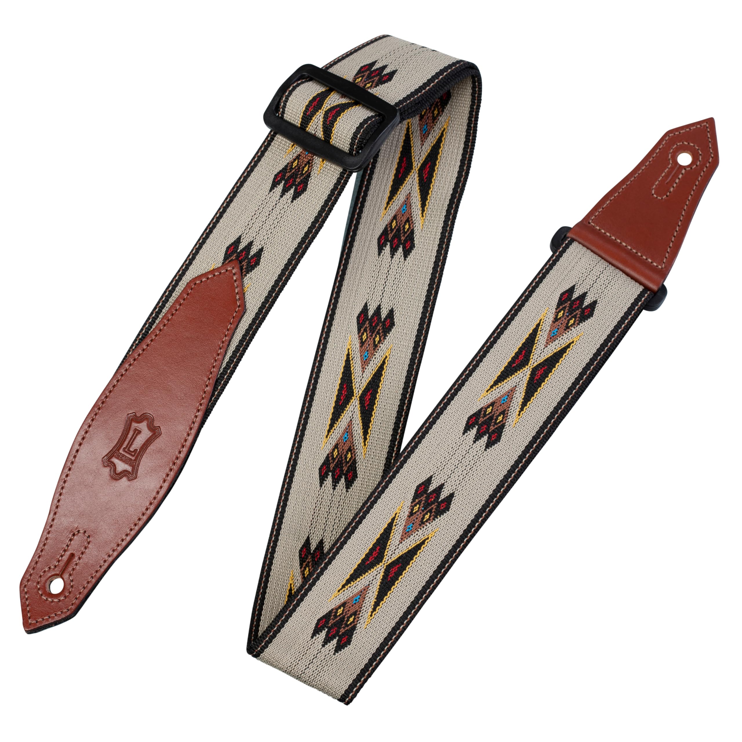 Levy's Leathers MSSN80-TAN Polypropylene Jacquard Weave Guitar Strap, Tan,Medium