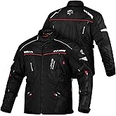 J.A.G. Touring Motorcycle Jacket for Men, Dual Sports Water Resistant Adventure Riding Jacket with Cordura Fabric & CE Armor
