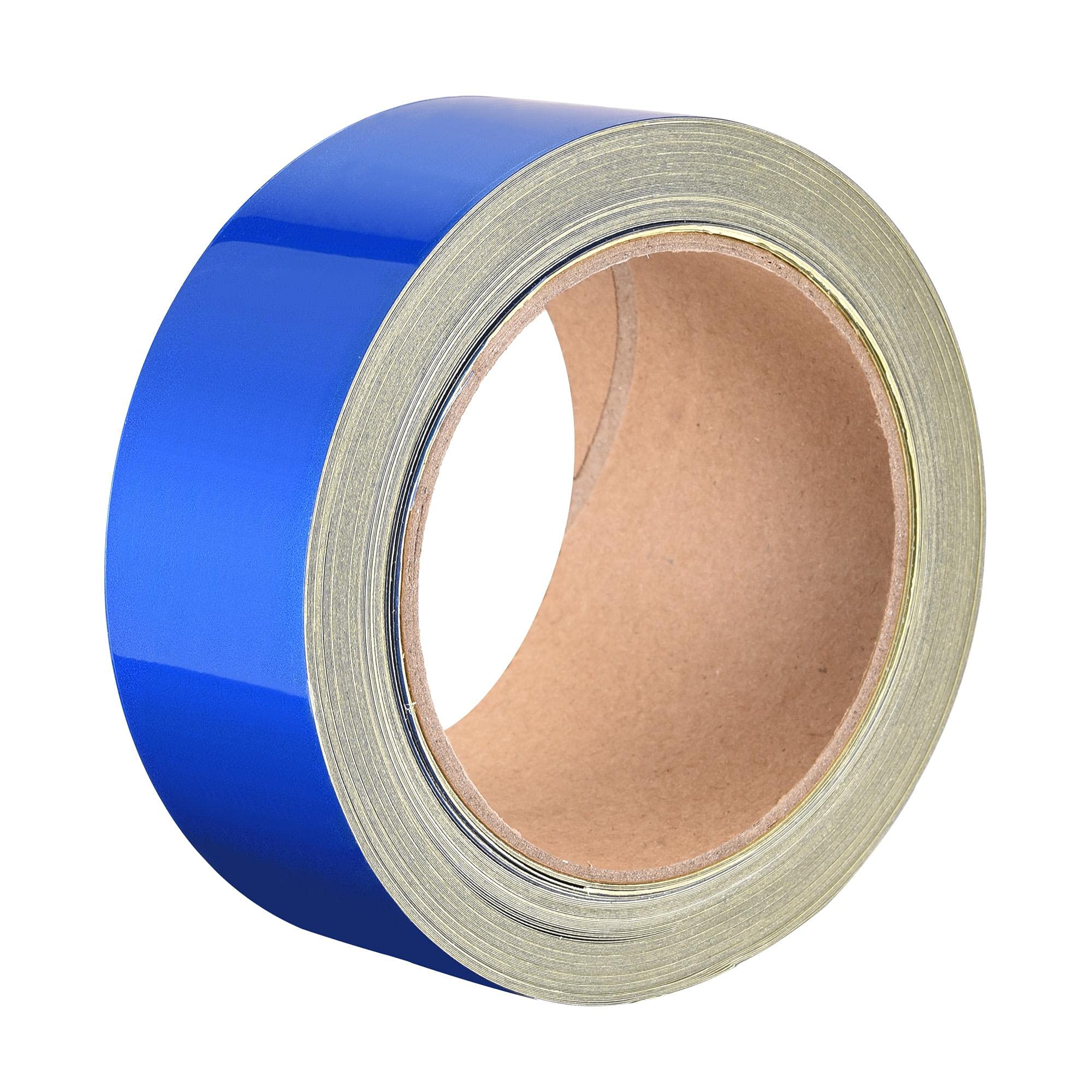 sourcing map Reflective Tape Blue, 50mm x 25m, Outdoor Waterproof Warning Tape for Bikes, RV, and Boat Striping Marking