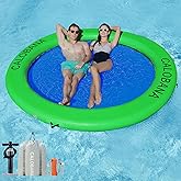 CALOBANA Water Hammock Inflatable Round Floating Ring for Adults | 6/8/10/12ft Floating Hammock,Fits 2-12 People,Pet Friendly,Easy to Inflate &amp; Deflate,Drop-Stitch PVC,for Pool Lake Party