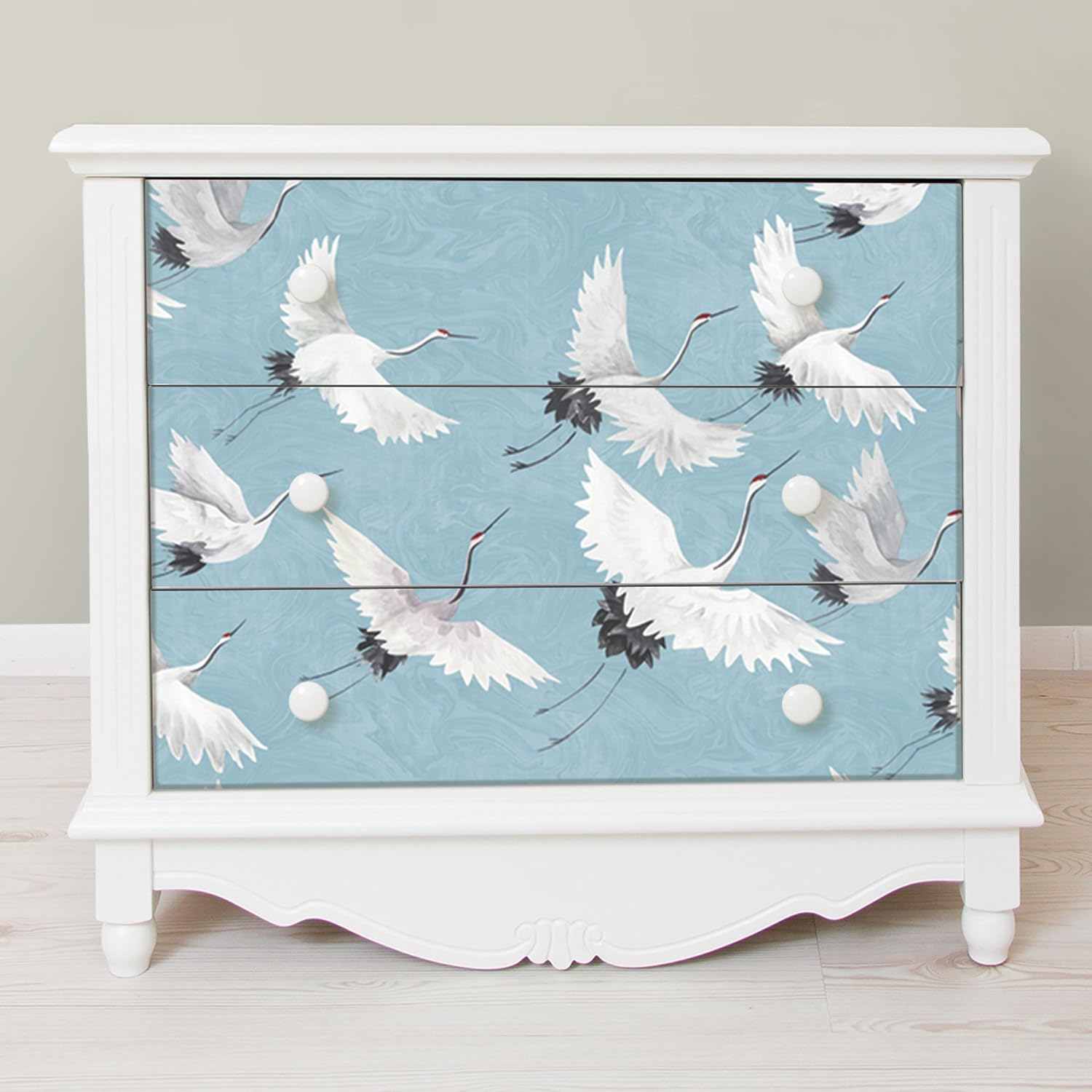 NuWallpaper NU2680 Halcyon Peel & Stick Wallpaper, Blue, Blue (Baby Blue), 20.5 x 216 cm - Image 4