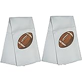 Football Kitchen Towels – Set of 2 Waffle Weave Microfiber Dish Towels – Quick-Dry & Super Absorbent – 16" x 24", White – Game Day & Tailgating Gift