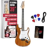 LyxPro CS 39&rdquo; Electric Guitar Kit for Beginner, Intermediate &amp; Pro Players with Guitar, Amp Cable, 6 Picks &amp; Learner&rsquo;s Guide | Solid Wood Body, Volume/Tone Controls, 5-Way Pickup - Mahogany