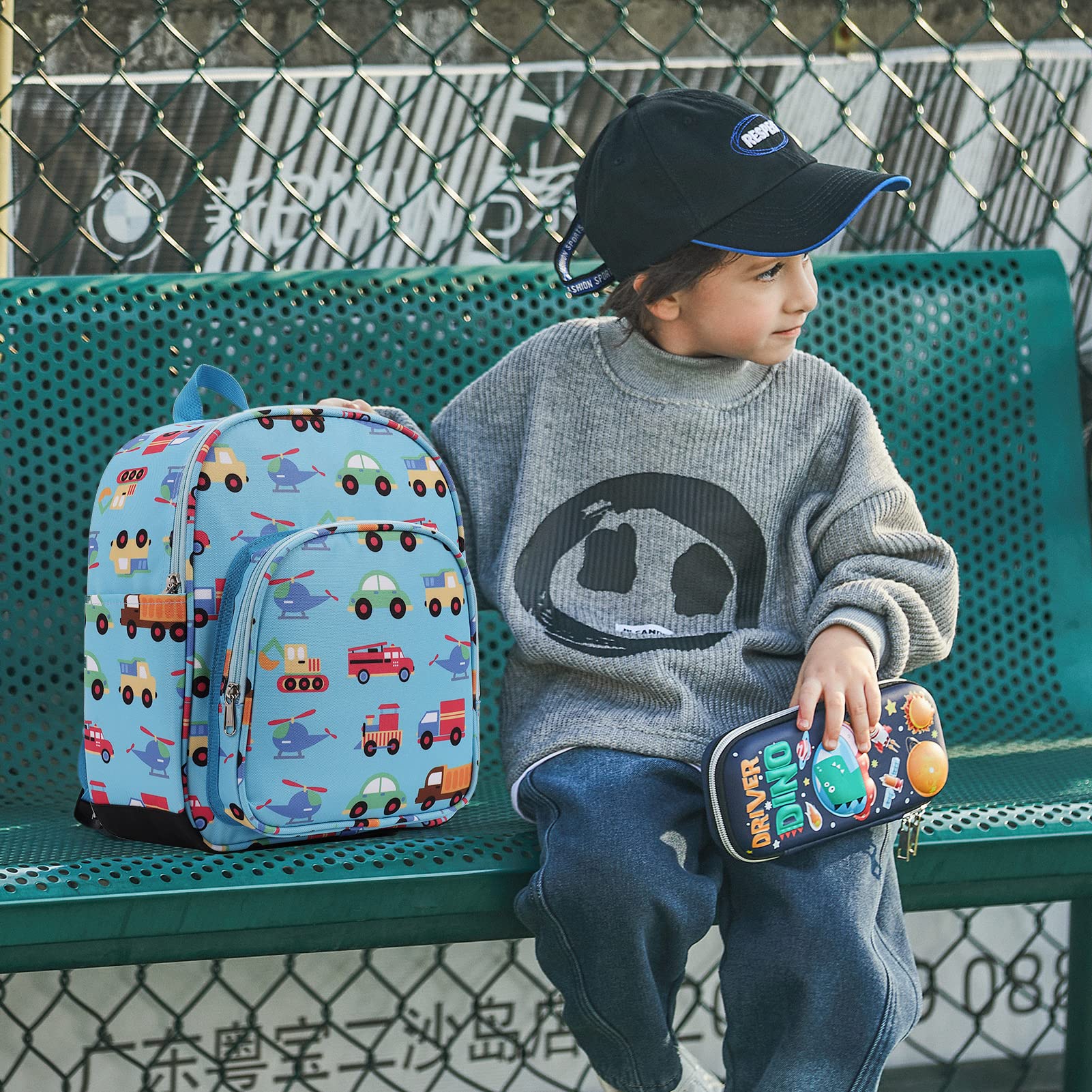 CLUCI Toddler Backpack for Boys Kids Backpacks Preschool Kindergarten Child Bookbag Travel Cute Daycare Bluey Backpack Cars