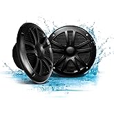 BOSS Audio Systems MR6B 6.5 inch Marine Stereo Boat Speakers - 180 Watts (pair), 2 Way, Full Range, Tweeters, Coaxial, Weatherproof, Sold in Pairs