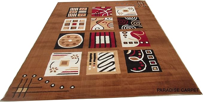 PARADISE CARPET CREATION Acrylic Carpet for Living Room, Center Table and Carpets for Hall, 5 x 7 Feet (Gold Multi)