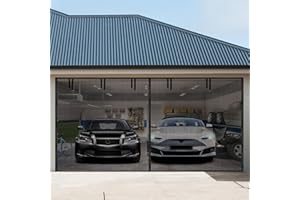 ALIESTFDNO 16x7FT Garage Door Screen Upgraded Sturdy PET(Greater Than Fiberglass and Polyester) Garage Screen Door Magnetic Screen Doors for 2 Car Garage,Garage Screen with Heavy-Duty Weight Bar