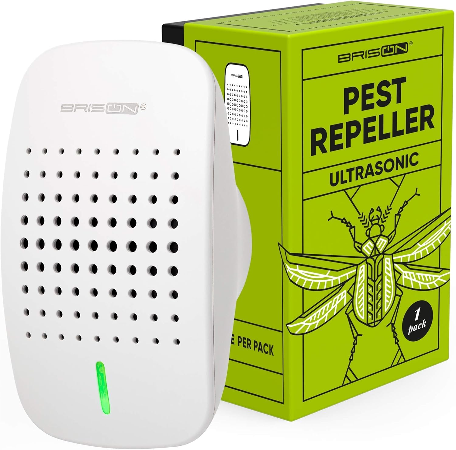 BRISON Indoor Electronic Pest Repeller – Bionic & Ultrasonic Insect & Rodent Repellent Plug-in – Pest Control & Get Rid of Roaches Bats Rats Mice Bugs Spiders Ants – Eco-Friendly & Safe : Garden & Outdoor