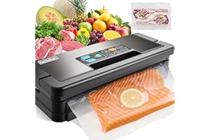 Updated Food Vacuum Sealer Machine, 95Kpa Food Sealer Vacuum Sealer, 10-in-1 Pro Food Vacuum Sealer with Bags & Roll, Food Va