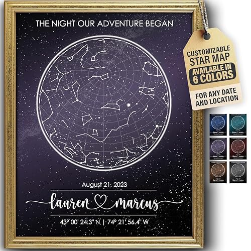 Custom Star Map Art Print - Fully Personalized (Your Details, Size ...