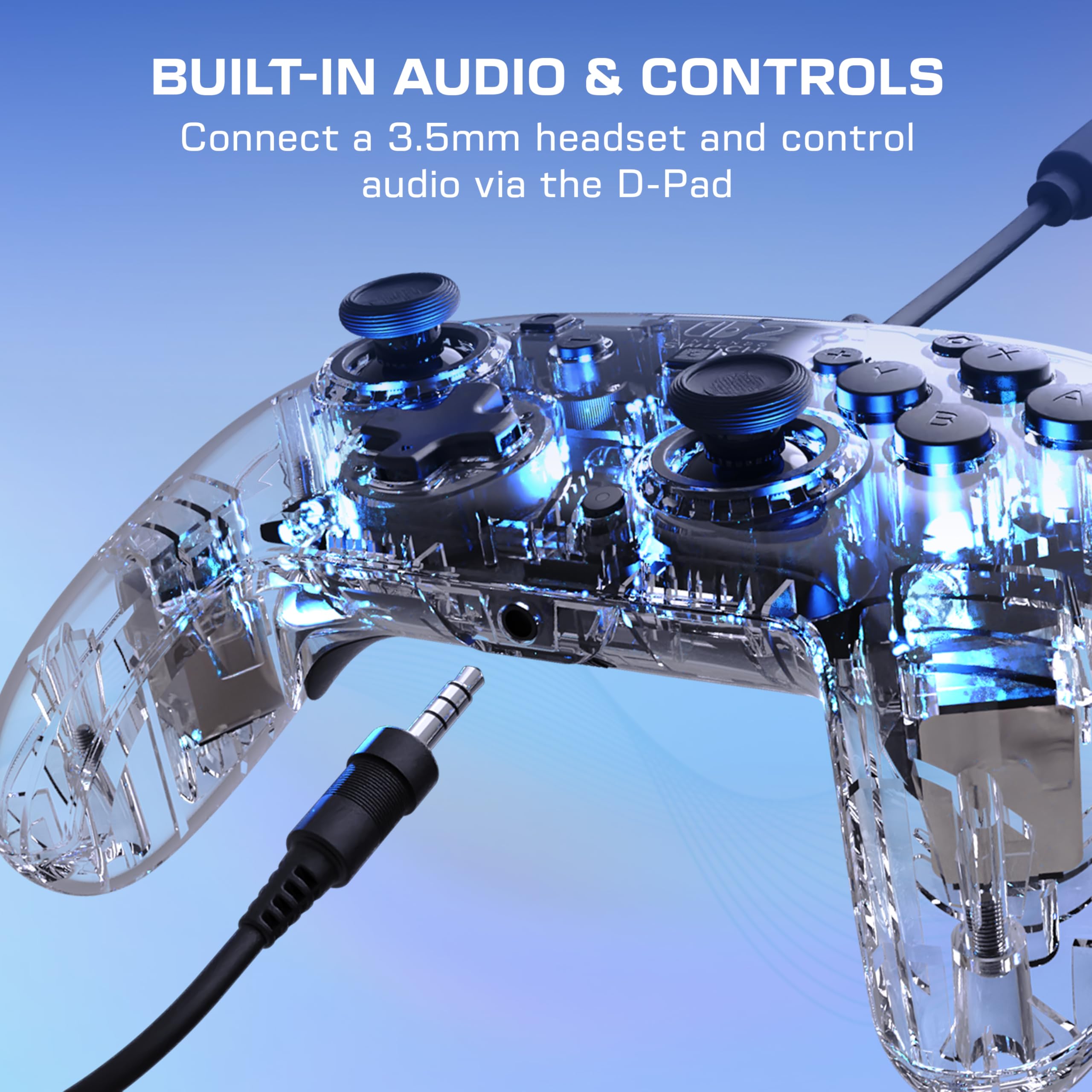 Turtle Beach Afterglow Transparent Kabelgebundener RGB-Gaming-Controller Offiziell lizenziert für Nintendo Switch 2 5