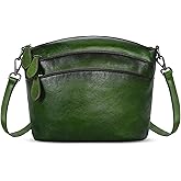 HESHE Crossbody Bags for Women Genuine Leather Purses with Multi-Pockets Vintage Ladies Small Shoulder Satchel Bag