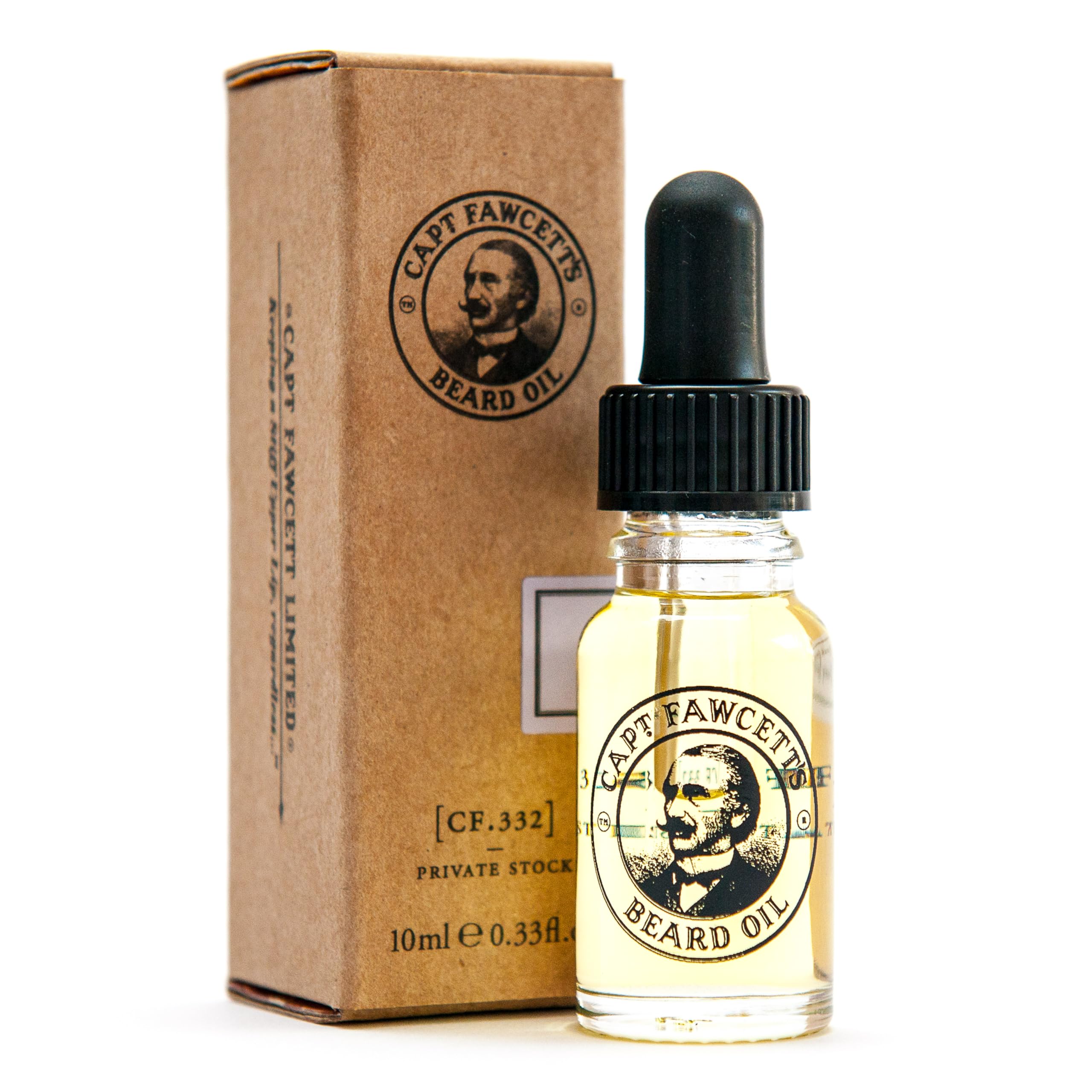 Captain Fawcett Private Stock Beard Oil 10ml – Classic Gentleman’s Conditioning Beard Oil – Softens, Nourishes & Adds a Subtle Woody, Spicy Fragrance