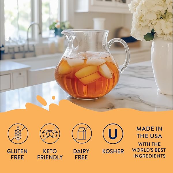 JORDAN’S SKINNY MIXES SUGAR FREE SYRUP, SWEET TEA FLAVOR, FRUIT FLAVORED WATER ENHANCER, DRINK MIX FOR ICED TEA, LEMONADE, DRINKS, LOW CALORIE WATER FLAVORING, DAIRY & GLUTEN FREE, KOSHER, 25.4 FL OZ