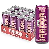 ARDOR ENERGY Natural Sparkling Energy Drink with 100mg Natural Caffeine & 200mg L-Theanine from Organic Green Tea for Smooth Energy & Focus | Healthy Energy Drink | Made with Real Fruit Juice | No Artificial Sweeteners, Just 50 calories, Vegan, Gluten-Free (12 fl oz, pack of 12, Passion Fruit)