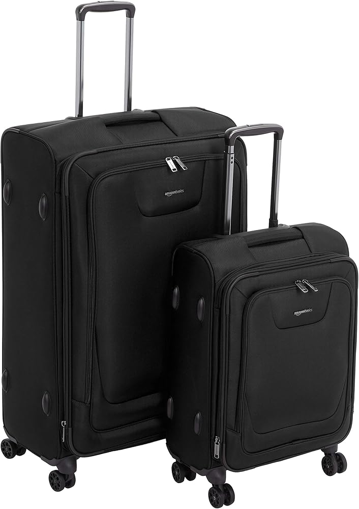 amazonbasics premium upright expandable softside suitcase with tsa lock