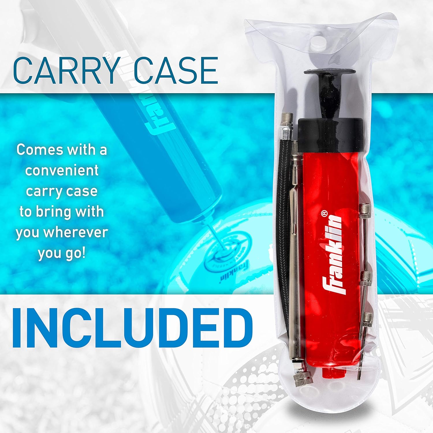 Franklin Sports Ball Maintenance Kit: Pump, Needles, Flexible Hose, Pressure Gauge and Carry Bag— Pump for Soccer Balls, Basketballs, Volleyballs and Footballs — Sidelines Ball Pump — Complete Kit : Sports Inflation Devices : Sports & Outdoors