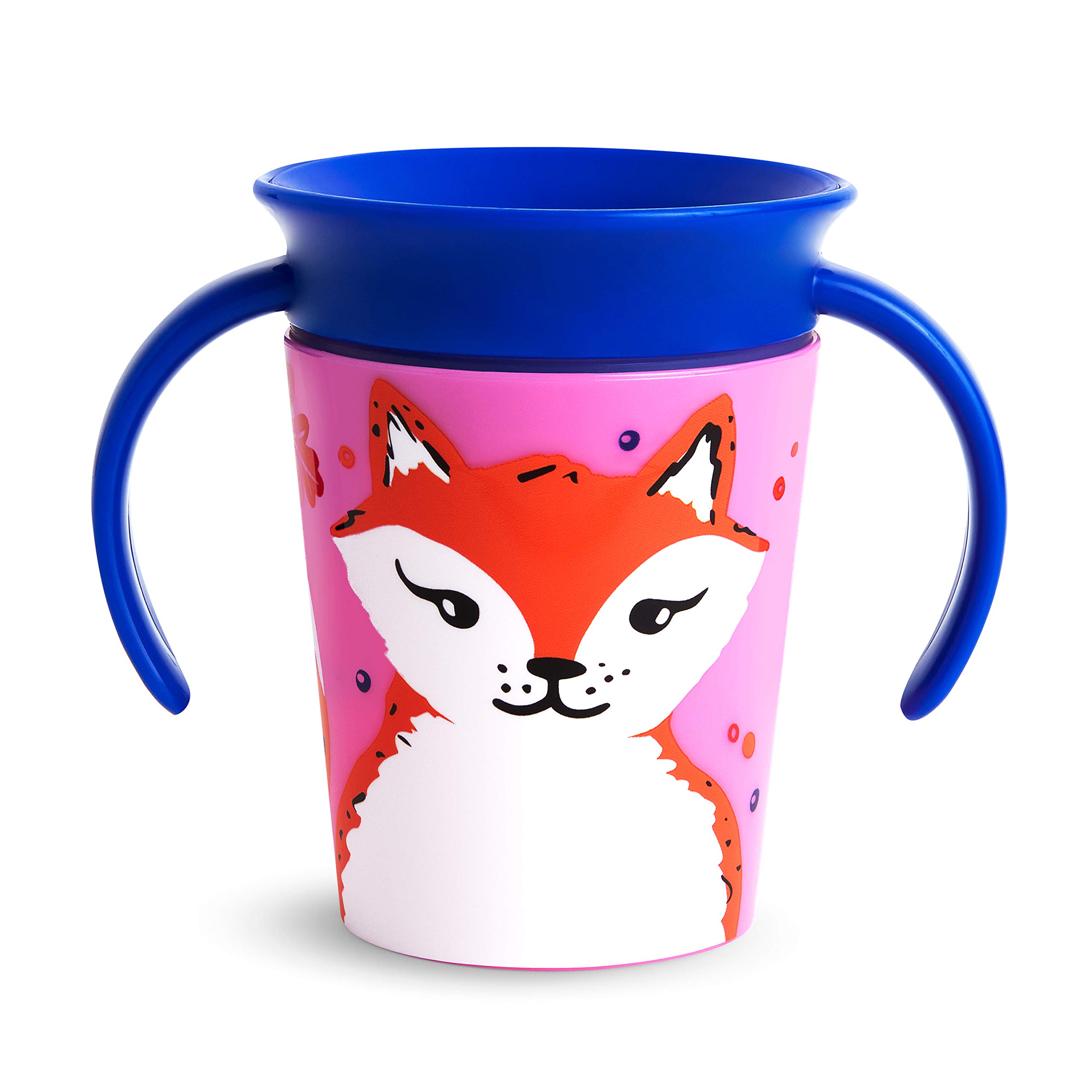 Munchkin Miracle 360° WildLove Trainer Cup| 6 oz/177 ml |Spill-Proof| BPA-Free Toddler Cup with 360° Drinking Edge - Eco-Friendly Packaging |Fox