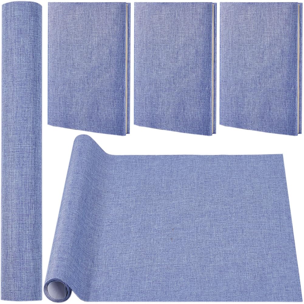 CRASPIRE 130 x 30cm Book Cloth Blue for Books Binding Fabric Surface Paper Backed Bookcover Densely Woven Cloth Books Album Scrapbooking Archival DIY Covering Protector Bookbinding Supplies