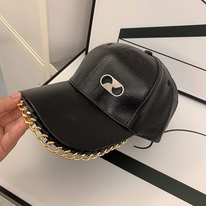 Gorra de béisbol con cadena de PU Gorra de vendedor de periódicos de