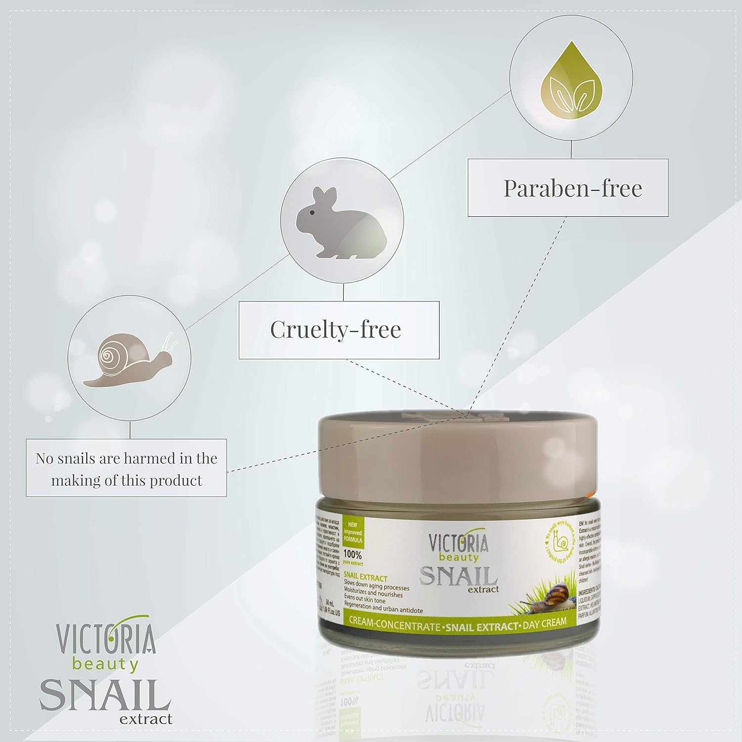 Victoria Beauty Snail Face Cream with Vitamin C and E, Retinol, Hyaluronic Acid and Collagen - Image 5