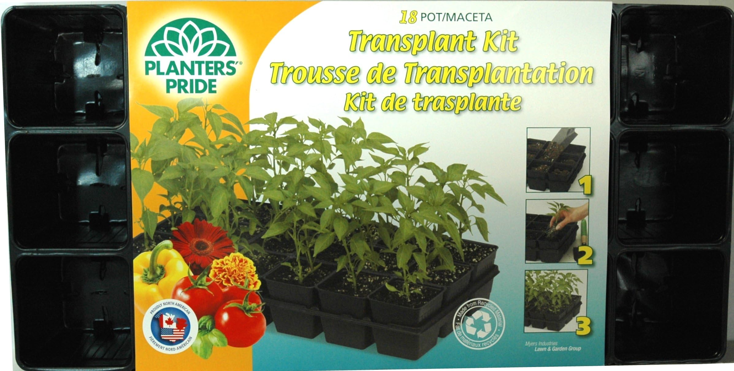 Planters Pride RZP1835 Transplanter Tray and Pots, 3.5-Inch, 18 Pots