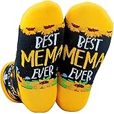 InnoBeta Mema Gifts, Mothers Day Gifts for Mema, One Size Crew Socks on Mother's Day, Christmas, Birthday