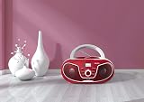 Roxel RCD-S70BT Portable Boombox CD Player with Remote Red view 3