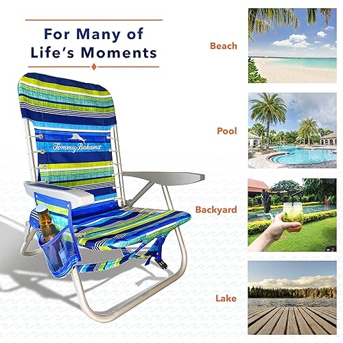 Tommy Bahama 2020 Multi Striped Backpack Beach Chairs with Large