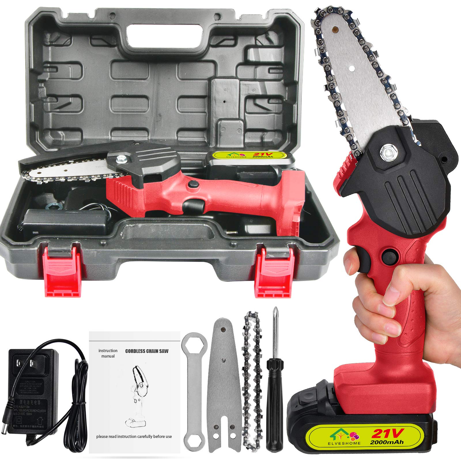 Chainsaw Cordless Mini Handheld Garden Tools Set, Electric Chain Saw