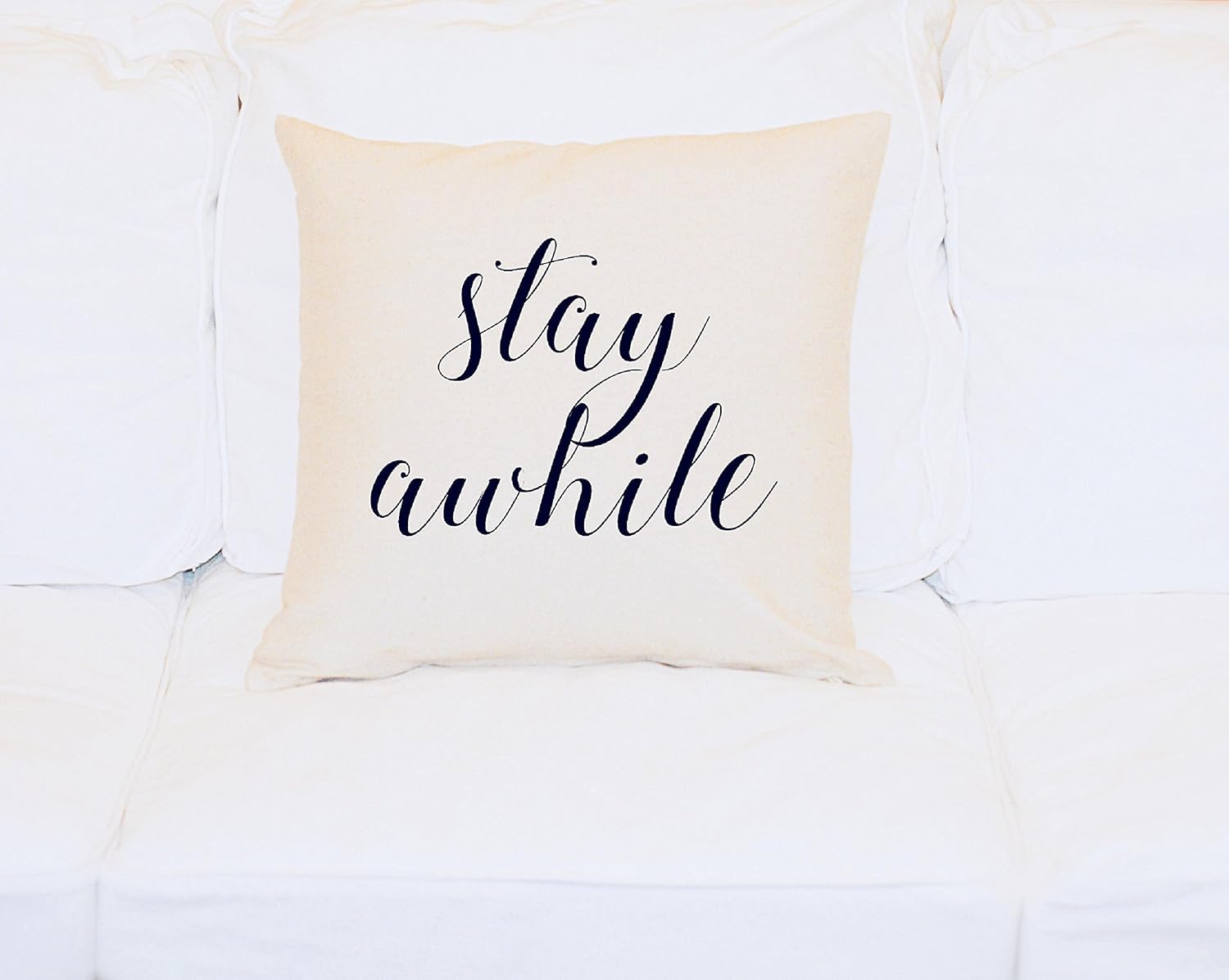 Throw Pillow Stay Awhile, 18x18 Pillow Cover, Decorative