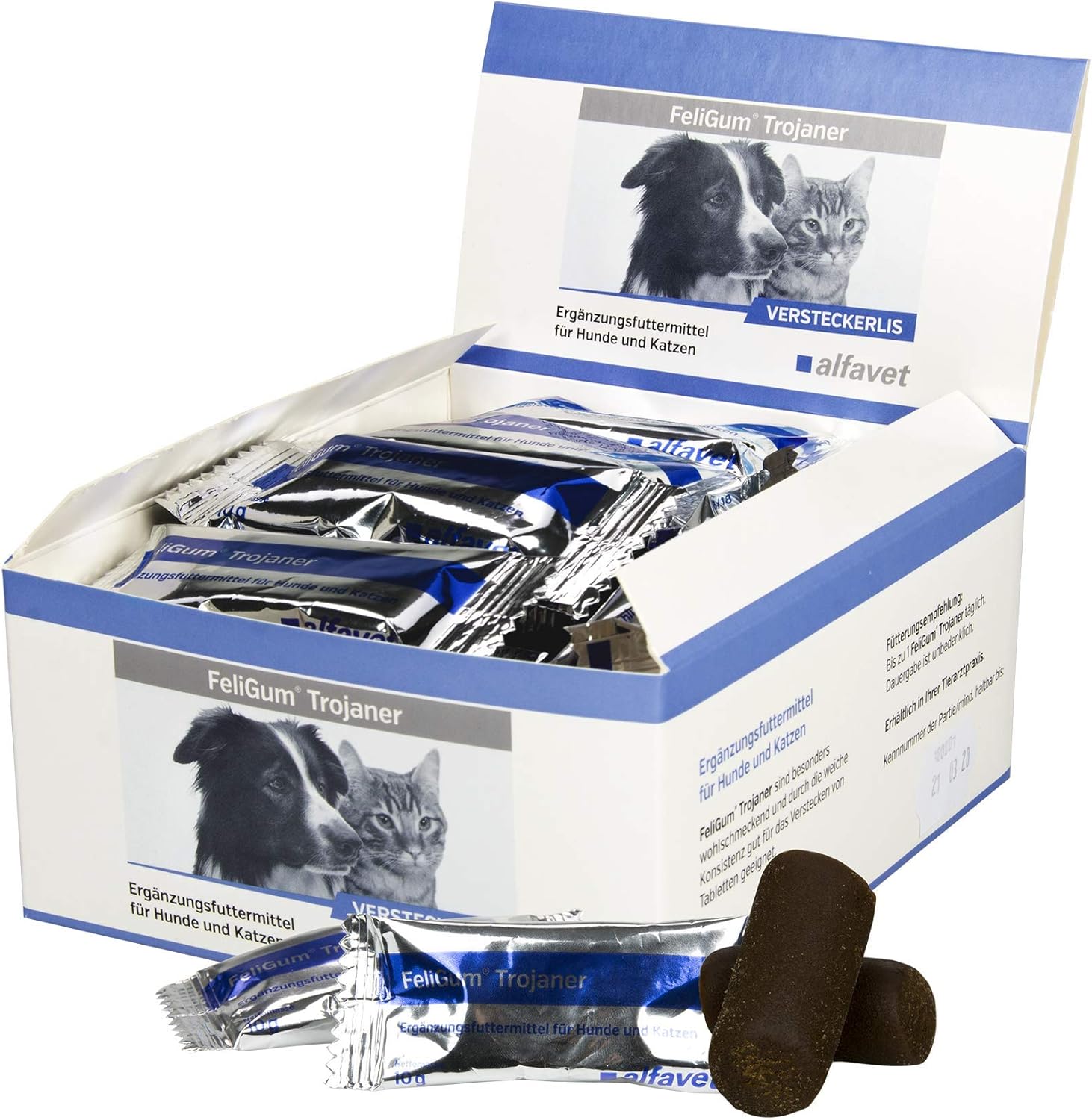 Feligum Trojaner Inhalt 30 X 10 G Erganzungsfuttermittel Fur Katzen Und Hunde Versteckerlis Zum Verstecken Von Medikamenten Amazon De Haustier