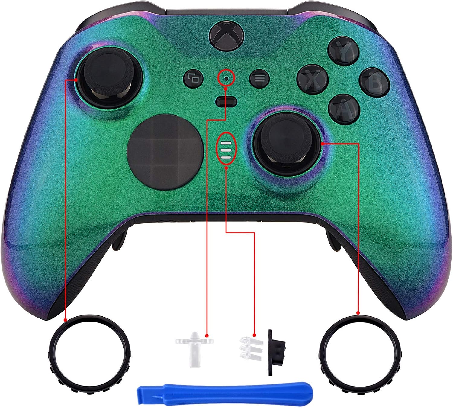 eXtremeRate Chameleon Green Purple Faceplate Cover