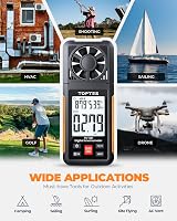 TopTes TS-301 Anemometer Wind Speed Meter Orange 2.26in Backlit Display view 4