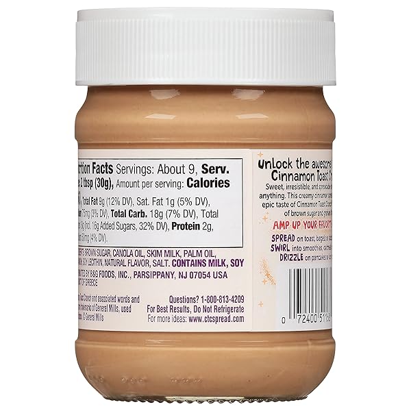 CINNAMON TOAST CRUNCH CREAMY CINNAMON SPREAD, 10 OUNCE