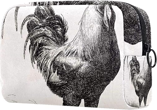 Amazon Co Jp コスメティックバッグレディースメイクアップバッグ 化粧品交換キーなどを携帯する旅行に ドーキングチキン古いイラスト Generic