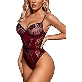 Avidlove Women Lingerie Bodysuit Lace Teddy Snap Crotch One Piece Underwire Babydoll