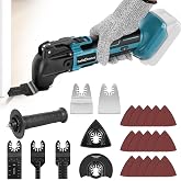 Cordless Oscillating Compatible with Makita 18V Battery | Cordless Multi-Tool, Brushless Motor, 6 Variable Speeds, 23-Piece Accessory Kit for Cutting Sanding Scraping (No Battery)