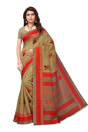 synthetic with blouse piece Saree