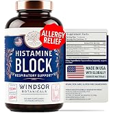 Histamine Blocker for Allergies - Quercetin, Stinging Nettle Flavonoids Natural Antihistamine Tablets - Allergy Relief Supplements &amp; Antihistamines for Adults - 60 Vegan Histamine Block Capsules