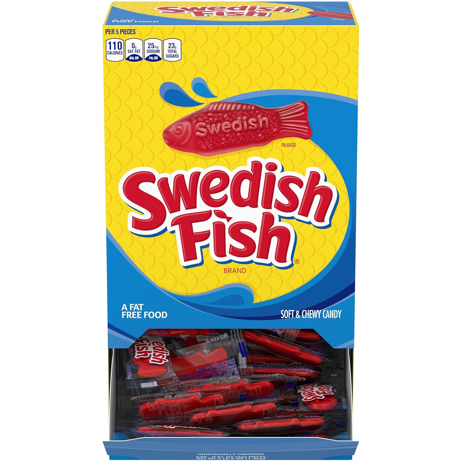 SWEDISH FISH Mini Soft & Chewy Candy, 240 - 0.21 oz Packs : Gummy Candy : Grocery & Gourmet Food
