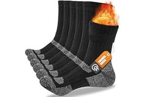 SukModen Merino Wool Thermal Socks for Men & Women, 3 Pairs Full Cushion Winter Boot Socks for Cold Weather Hiking Work