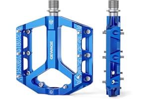 GEWAGE Road/Mountain Bike Pedals -Non-Slip Bicycle Flat Pedals Aluminum 9/16" - 3 Sealed Bearing Lightweight Platform Pedals for Road Mountain BMX MTB Bike