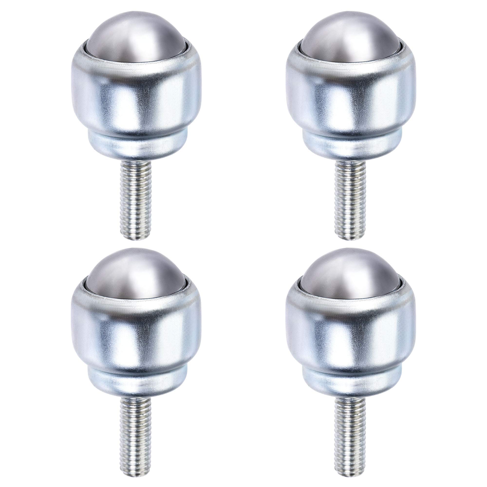 sourcing map Ball Transfer Bearing Unit 24mm 66Lbs Carbon Steel Bolt-fixing Type for Transmission Pack of 4